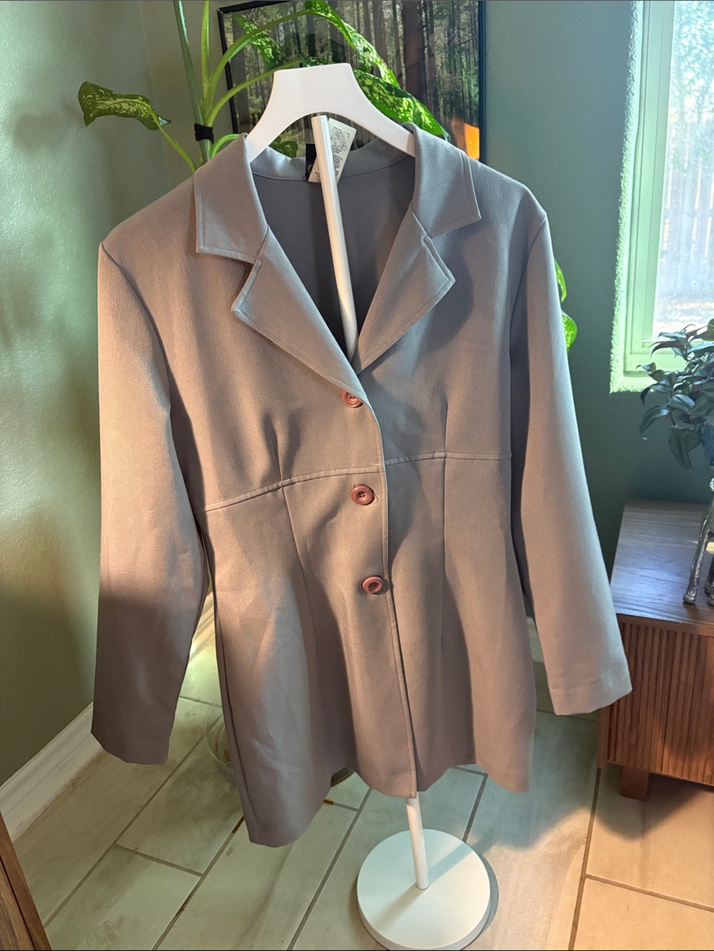 Michele Dusty Blue Three-Button Blazer